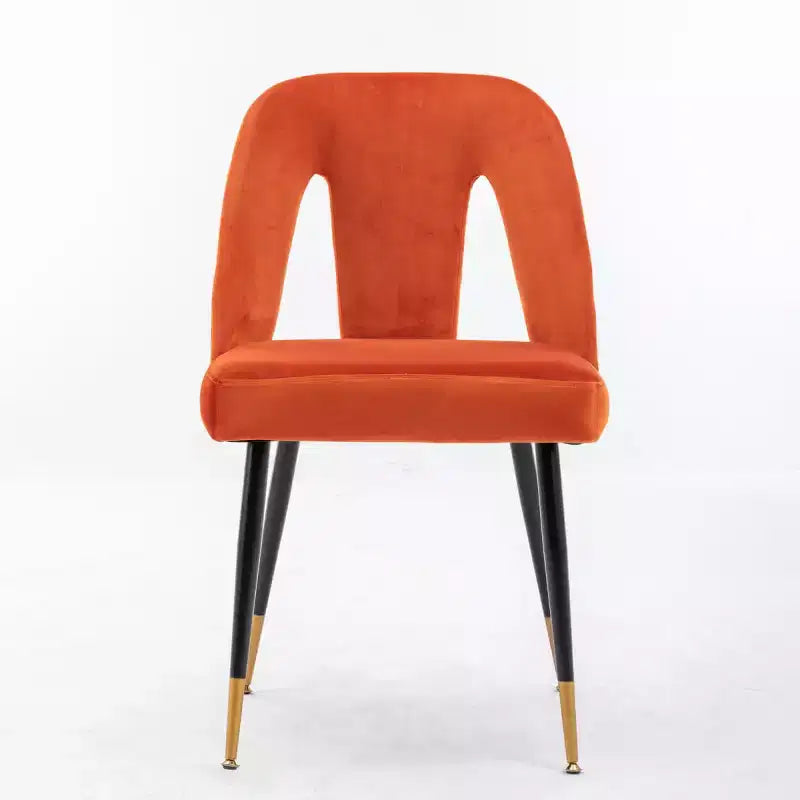 Juego de 2 sillas de comedor tapizadas en terciopelo, sillas decorativas con ribete de tachuelas y patas de metal negro con punta dorada para cocina o comedor - Panipeachy