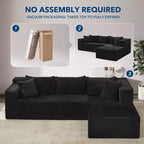 Sofá esquinero modular en forma de nube de 106 pulgadas, sofá con diván, sofá en forma de L de 3 plazas para sala de estar, asiento profundo de espuma viscoelástica
