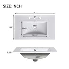 30 Tocador de Baño con Fregadero Combinado, Gabinete de Almacenamiento de Baño con Cajones, Tocador de Baño de Un Solo Fregadero, Azul