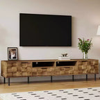Mueble de TV MAYEERTY de mediados de siglo con 2 cajones, mesa consola multimedia para televisores de hasta 85 pulgadas, centro de entretenimiento con almacenamiento para sala de estar