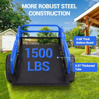 Volquete de acero resistente de 1500 lb, remolque utilitario con laterales extraíbles, remolque con capacidad de 15 pies cúbicos para ATV, UTV, cortacéspedes