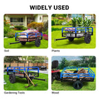 Volquete de acero resistente de 1500 lb, remolque utilitario con laterales extraíbles, remolque con capacidad de 15 pies cúbicos para ATV, UTV, cortacéspedes