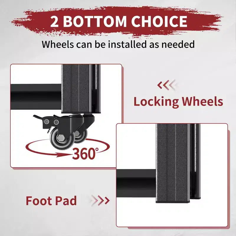 Estantería metálica de alta resistencia VIYET 78H con tablero perforado y ruedas - Estante de almacenamiento multiusos ajustable para garaje/almacén/oficina/cocina