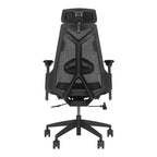 Silla de juego ergonómica ASUS ROG Destrier Core, estética ciborg futurista, ajustes de asiento versátiles, modo de soporte para juegos móviles en el reposabrazos, panel acústico