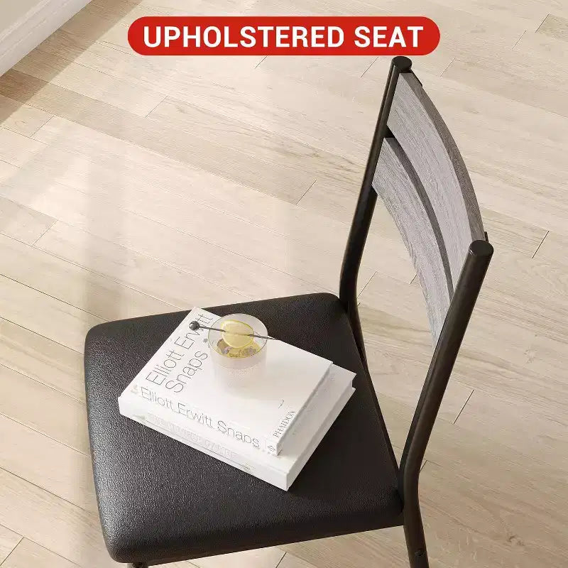 Juego de comedor de 3 piezas - Mesa de cocina cuadrada con sillas tapizadas para 2 personas, juego de comedor moderno pequeño para apartamento