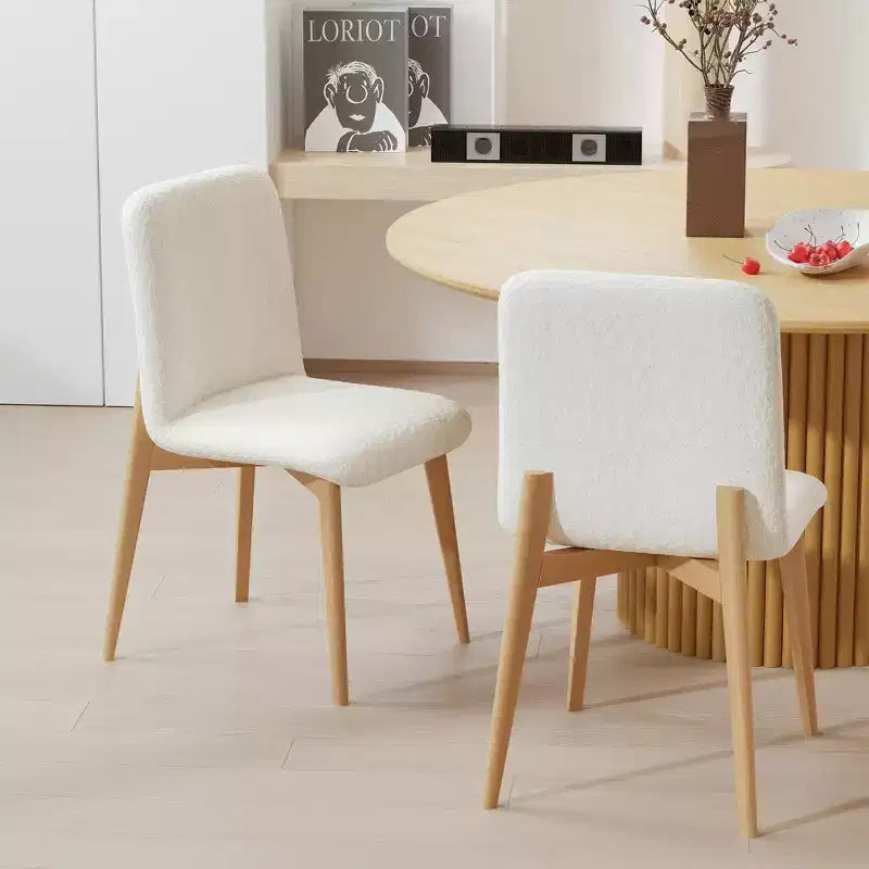 PexFix Juego de 2 sillas de comedor tapizadas, sillas de cocina modernas de tela con asiento acolchado y patas de madera resistentes, sillas auxiliares para comedor o sala de estar