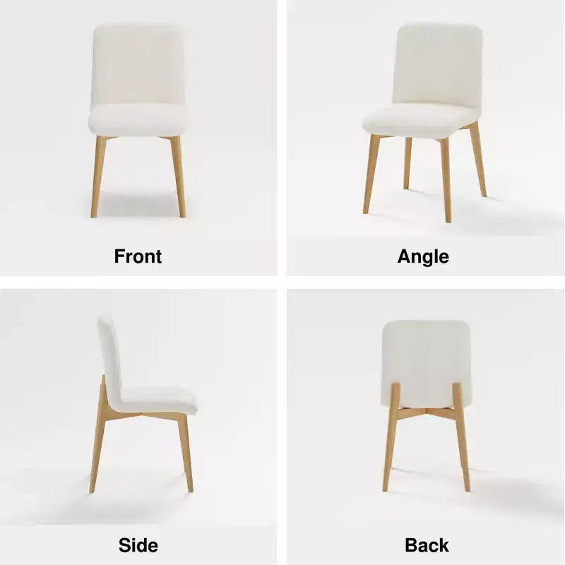 PexFix Juego de 2 sillas de comedor tapizadas, sillas de cocina modernas de tela con asiento acolchado y patas de madera resistentes, sillas auxiliares para comedor o sala de estar