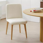 PexFix Juego de 2 sillas de comedor tapizadas, sillas de cocina modernas de tela con asiento acolchado y patas de madera resistentes, sillas auxiliares para comedor o sala de estar