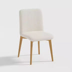 PexFix Juego de 2 sillas de comedor tapizadas, sillas de cocina modernas de tela con asiento acolchado y patas de madera resistentes, sillas auxiliares para comedor o sala de estar