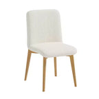 PexFix Juego de 2 sillas de comedor tapizadas, sillas de cocina modernas de tela con asiento acolchado y patas de madera resistentes, sillas auxiliares para comedor o sala de estar