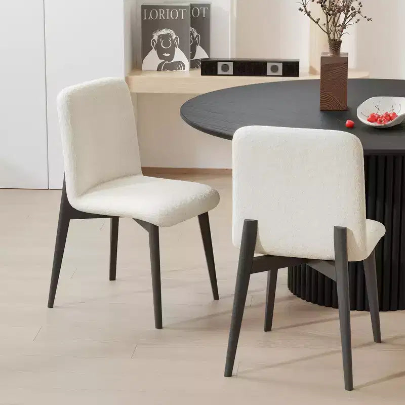 PexFix Juego de 2 sillas de comedor tapizadas, sillas de cocina modernas de tela con asiento acolchado y patas de madera resistentes, sillas auxiliares para comedor o sala de estar