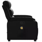 vidaXL Sillón reclinable de masaje ajustable negro de cuero sintético - Reclinación manual por empuje hacia atrás