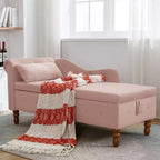 Sofá reclinable moderno con almacenaje, ribete de tachuelas, sillón tapizado de terciopelo capitoné con almacenaje y almohada para sala de estar