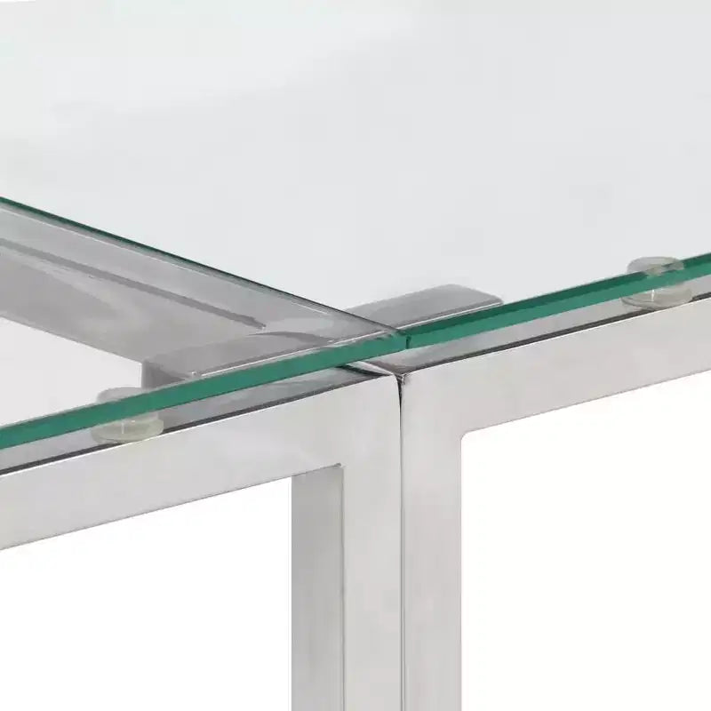 vidaXL Mesa consola Pasillo Sala de estar Acero inoxidable y Vidrio templado