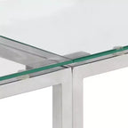 vidaXL Mesa consola Pasillo Sala de estar Acero inoxidable y Vidrio templado