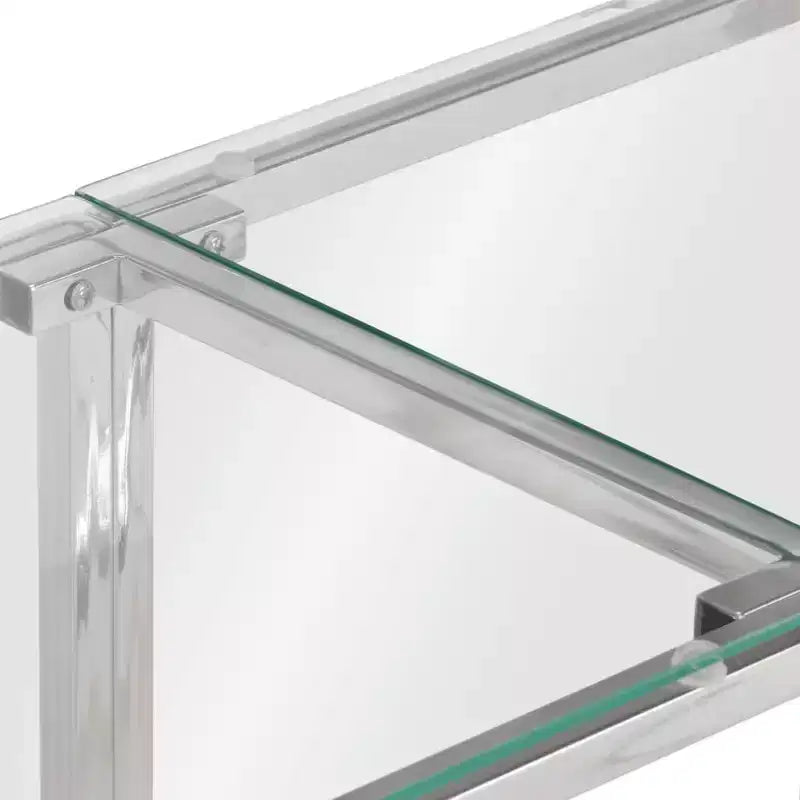 vidaXL Mesa consola Pasillo Sala de estar Acero inoxidable y Vidrio templado