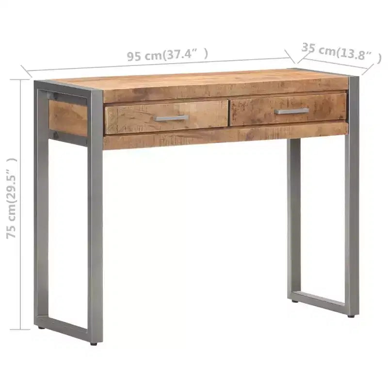 vidaXL Mesa Consola 37.4x13.8x29.5 Madera Maciza de Mango