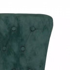 vidaXL Silla de respaldo alto Terciopelo verde oscuro, Madera maciza, Contrachapado Individual