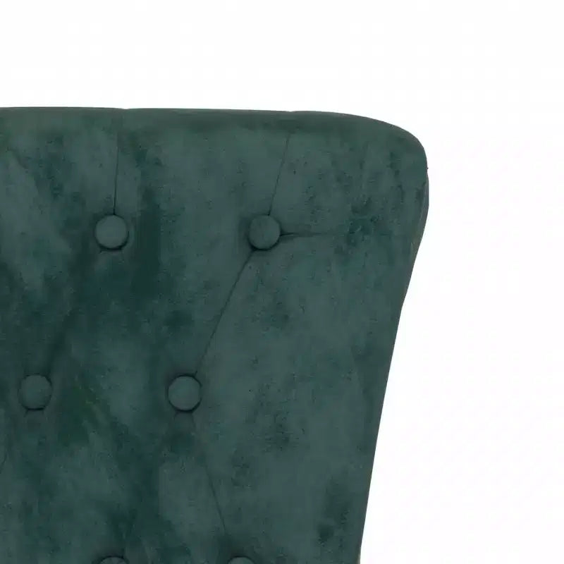 vidaXL Silla de respaldo alto Terciopelo verde oscuro, Madera maciza, Contrachapado Individual