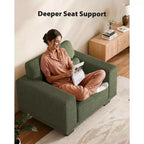 40 Sillón individual moderno de brazo ancho y asiento profundo, sofá individual para sala de estar, cómodo sofá individual con una capacidad de peso máxima de 300 lb, verde