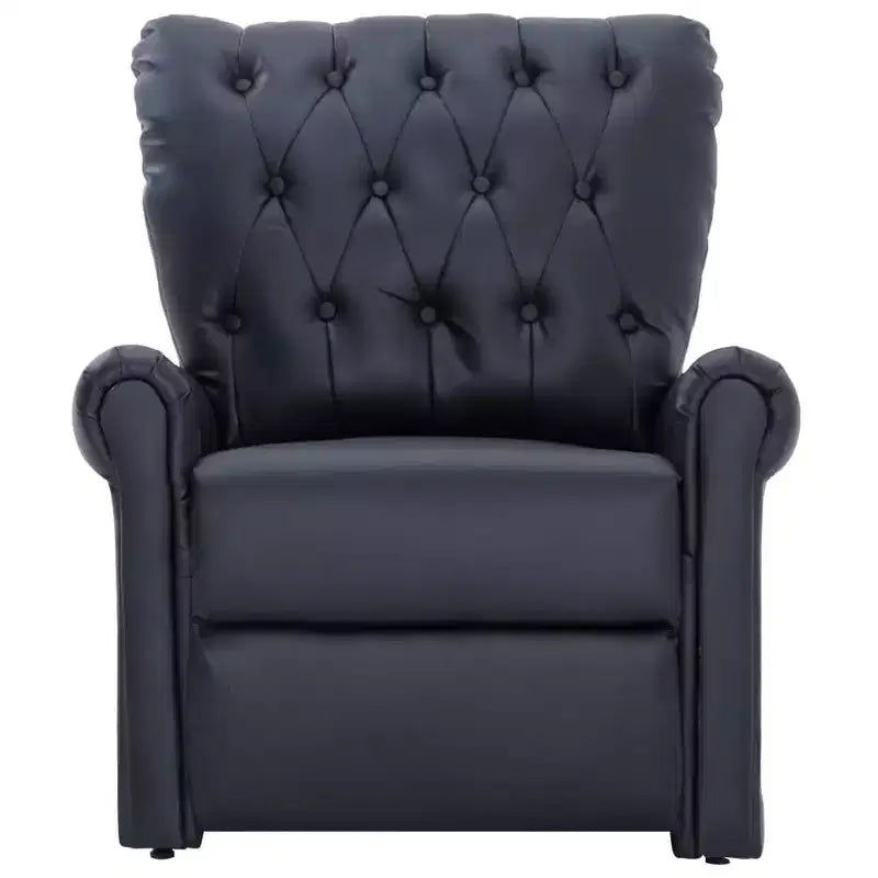 vidaXL Sillón reclinable de cuero sintético negro