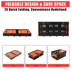 Cestas grandes de almacenamiento plegables de 22x15.7x10.2 pulgadas, cajas de plástico plegables, contenedores apilables extragruesos para el hogar, la cocina y la despensa