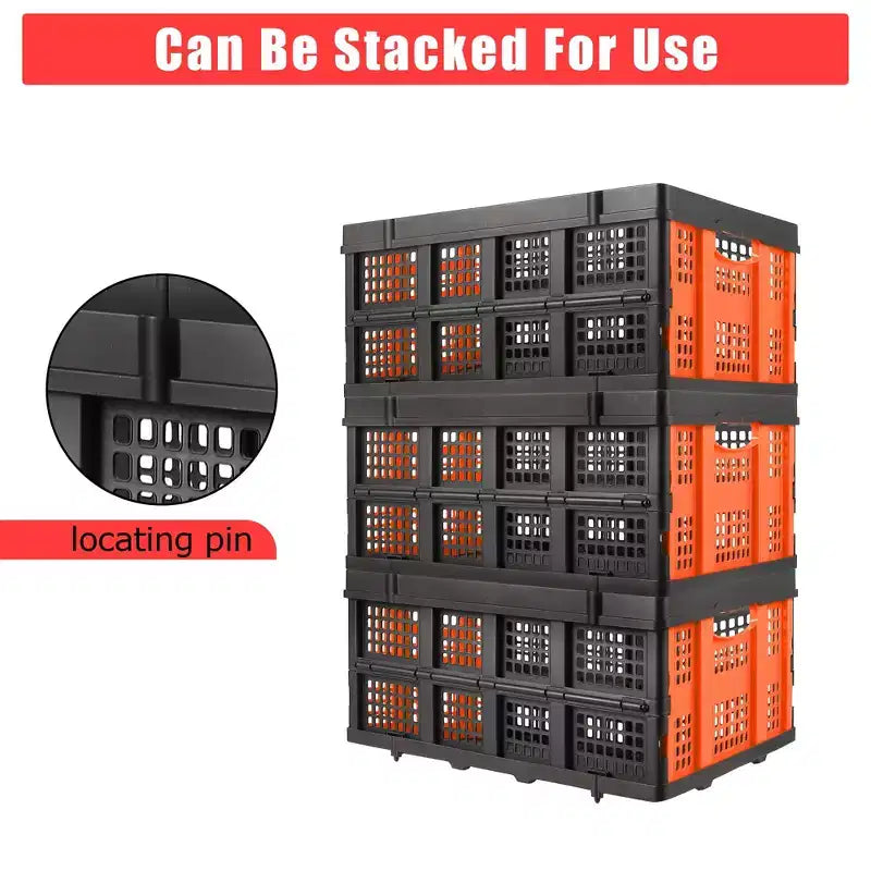 Cestas grandes de almacenamiento plegables de 22x15.7x10.2 pulgadas, cajas de plástico plegables, contenedores apilables extragruesos para el hogar, la cocina y la despensa