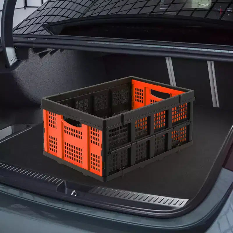 Cestas grandes de almacenamiento plegables de 22x15.7x10.2 pulgadas, cajas de plástico plegables, contenedores apilables extragruesos para el hogar, la cocina y la despensa