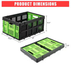 Cestas grandes de almacenamiento plegables de 22x15.7x10.2 pulgadas, cajas de plástico plegables, contenedores apilables extragruesos para el hogar, la cocina y la despensa