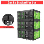 Cestas grandes de almacenamiento plegables de 22x15.7x10.2 pulgadas, cajas de plástico plegables, contenedores apilables extragruesos para el hogar, la cocina y la despensa
