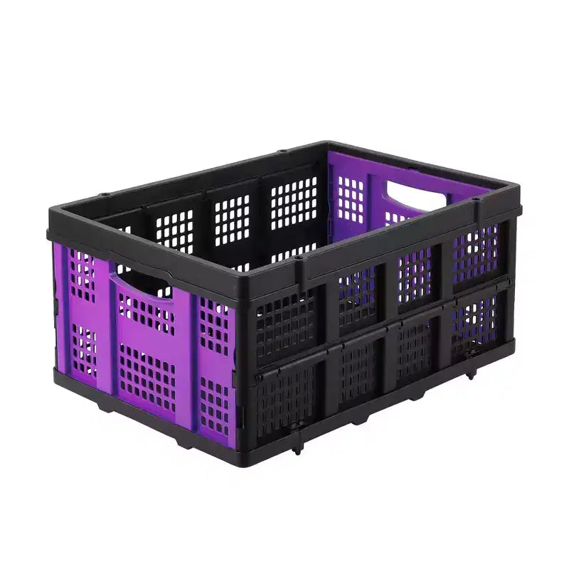 Cestas grandes de almacenamiento plegables de 22x15.7x10.2 pulgadas, cajas de plástico plegables, contenedores apilables extragruesos para el hogar, la cocina y la despensa