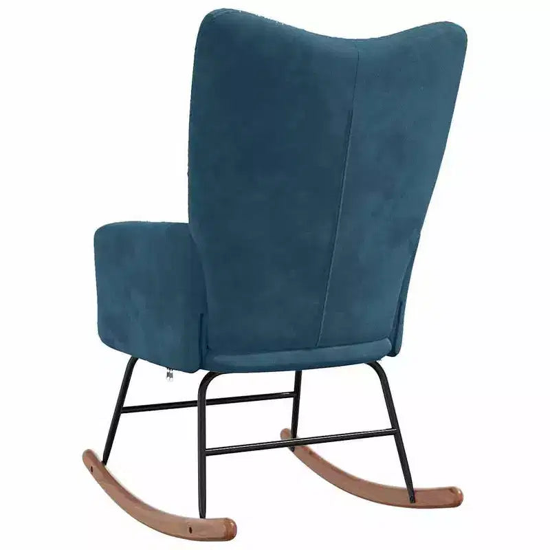 vidaXL Sillón balancín de terciopelo azul para salón, sin reposapiés