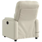 vidaXL Sillón reclinable de masaje de piel sintética color crema