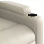 vidaXL Sillón reclinable de masaje de piel sintética color crema