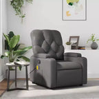 vidaXL Sillón reclinable de masaje de piel sintética color crema
