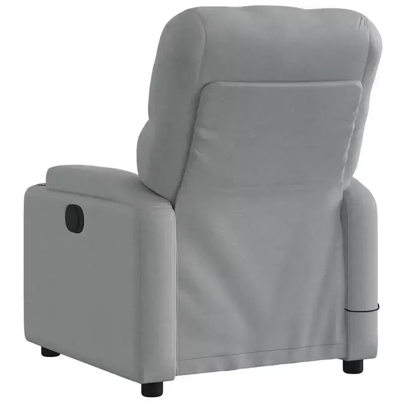 vidaXL Sillón reclinable de masaje de piel sintética color crema