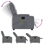 vidaXL Sillón reclinable de masaje de piel sintética color crema