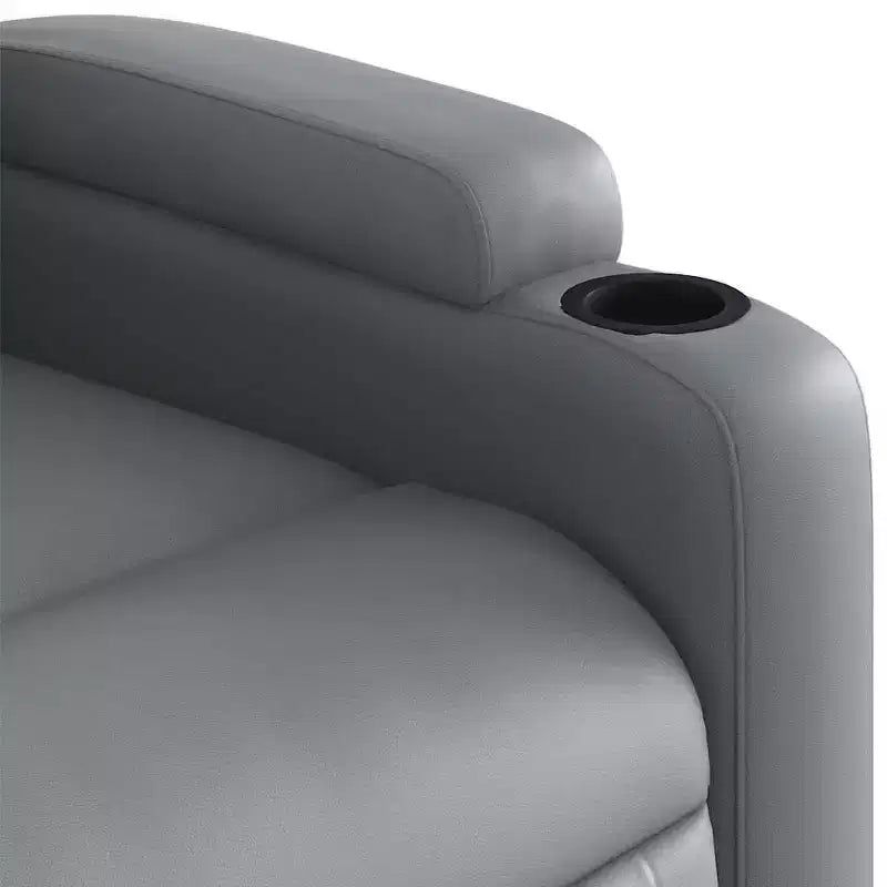 vidaXL Sillón reclinable de masaje de piel sintética color crema