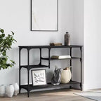 vidaXL Mesa Consola con Estantes Detrás del Sofá, Escritorio de Entrada, Muebles de Sala de Estar