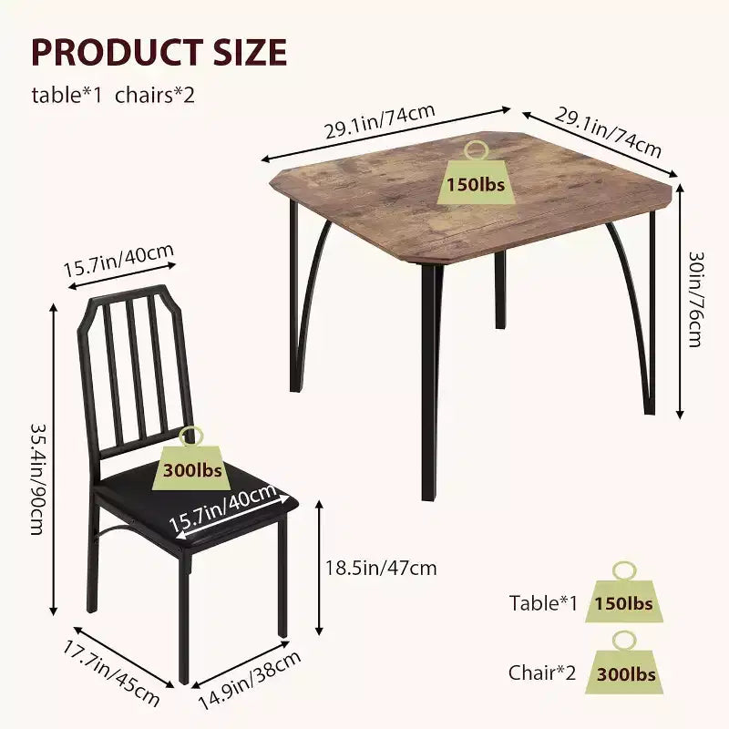 Juego de mesa de comedor para 2 personas con diseño que ahorra espacio, tablero de cristal, asiento tapizado y diseño biselado, adecuado
