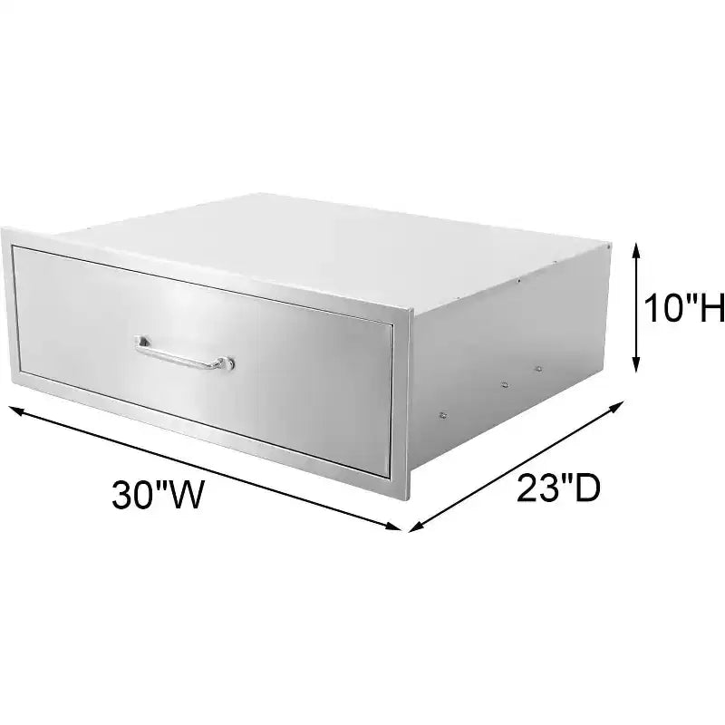 Cajón de Cocina Exterior, Cajón de Almacenamiento Inoxidable Resistente a la Intemperie con Rieles Deslizantes Suaves Bordes Suaves, Cajón para Isla de BBQ para Parrilladas en el Patio