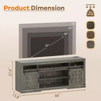 Mueble para TV de granja para televisores de 75 pulgadas con almacenamiento semiabierto, estante ajustable y puertas corredizas, consola multimedia de 66 pulgadas para sala de estar
