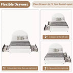 Estructura de cama doble con somier acolchado y plataforma de cabecero de lana de cordero, estructura de cama similar a una nube con esquinas suaves y redondeadas, fácil de montar