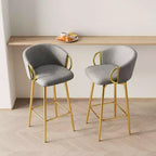 MAYEERTY - Juego de 2 sillas de comedor de 30 pulgadas, estilo moderno, sillas de bar giratorias con taburetes altos para cocina, bar, restaurantes, beige gris