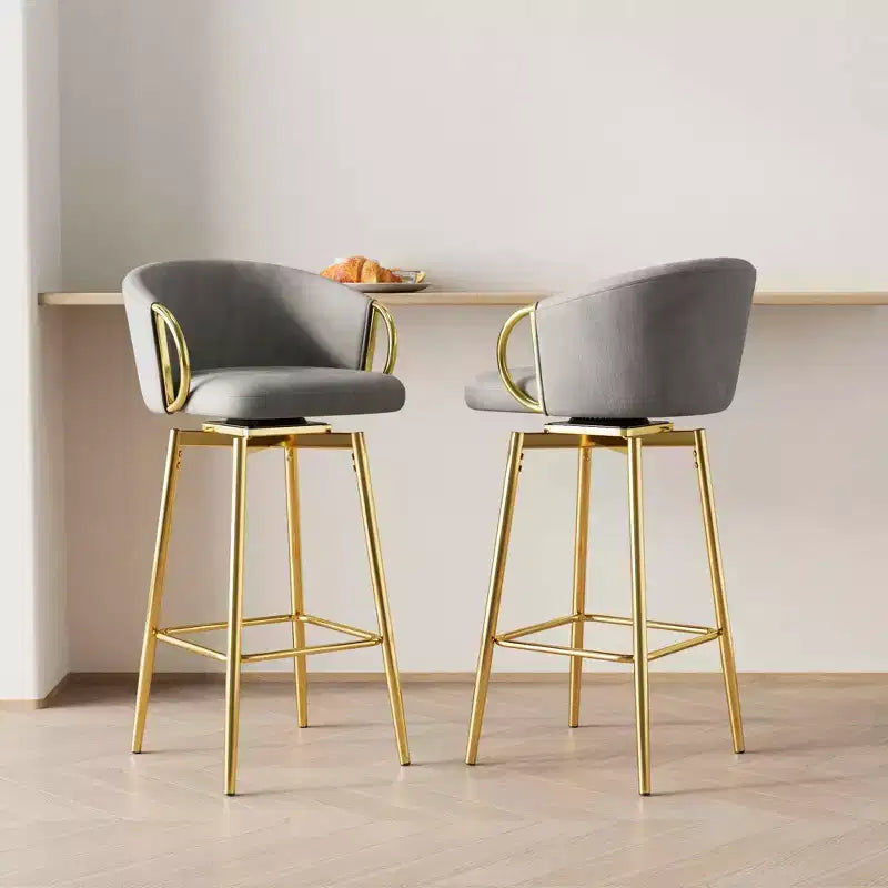 MAYEERTY - Juego de 2 sillas de comedor de 30 pulgadas, estilo moderno, sillas de bar giratorias con taburetes altos para cocina, bar, restaurantes, beige gris