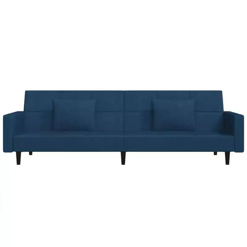 Sofá cama de 2 plazas vidaXL con dos almohadas de terciopelo negro