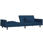 Sofá cama de 2 plazas vidaXL con dos almohadas de terciopelo negro