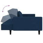 Sofá cama de 2 plazas vidaXL con dos almohadas de terciopelo negro