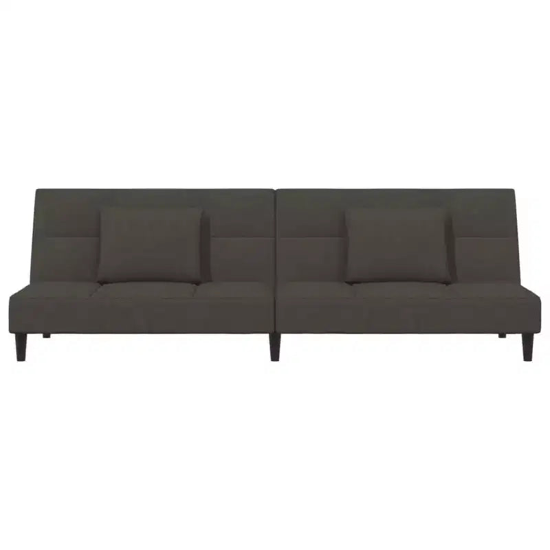 Sofá cama de 2 plazas vidaXL con dos almohadas de terciopelo negro