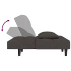 Sofá cama de 2 plazas vidaXL con dos almohadas de terciopelo negro
